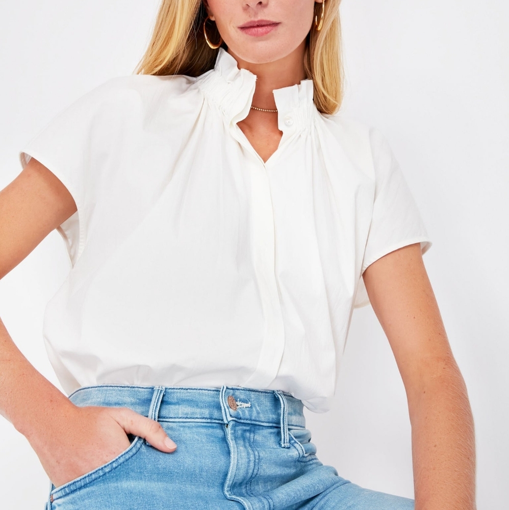 Pomander Place White Cotton Blouse